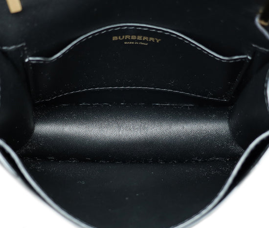 Burberry Black TB Logo Mini Flap Bag
