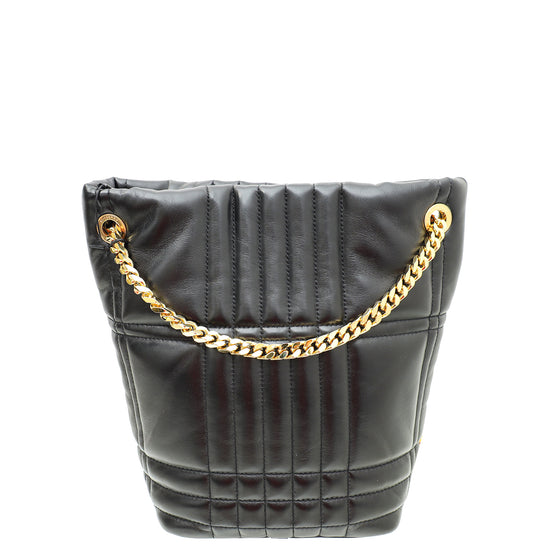 Burberry Black Quilted Lola Bucket Small Bag