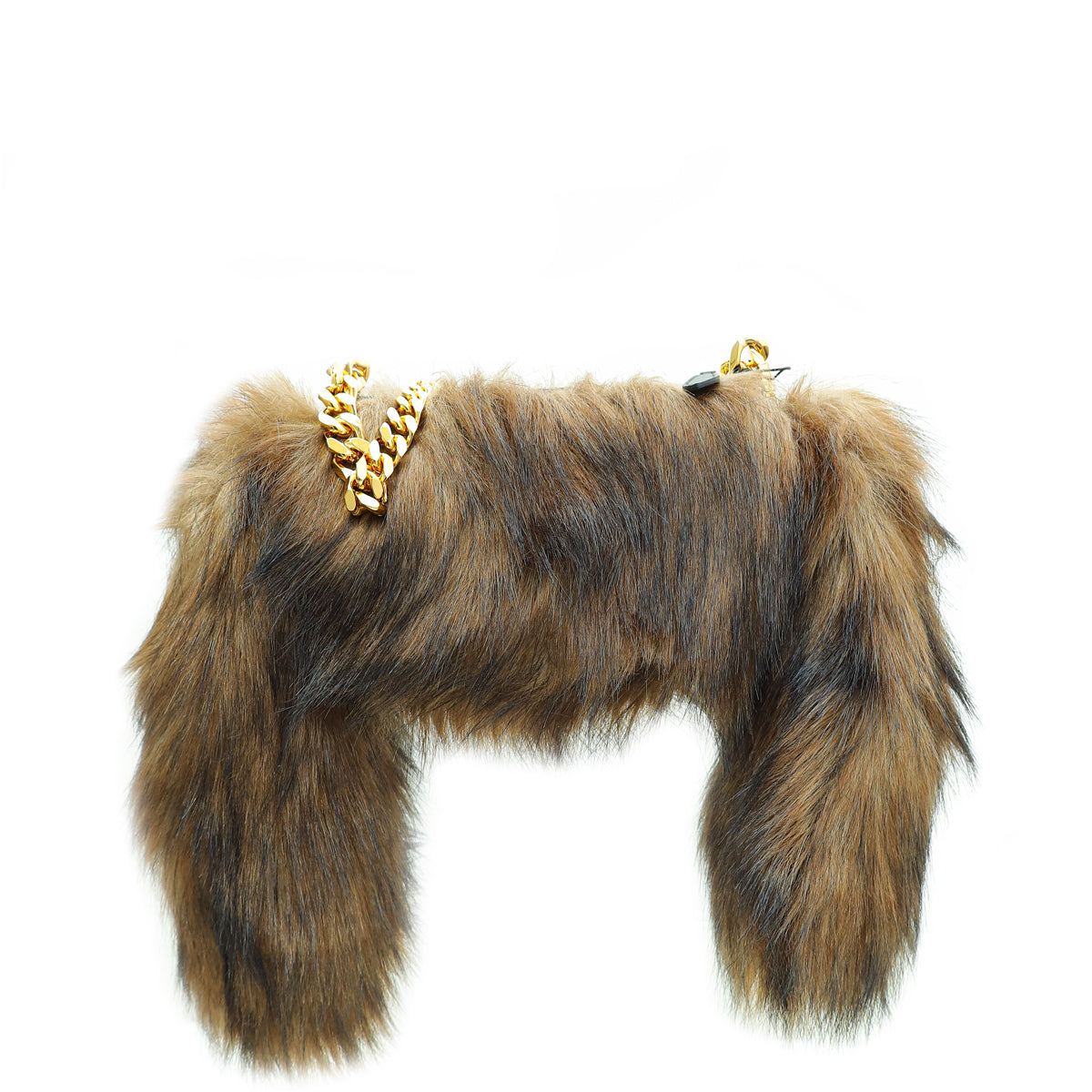 Burberry Dark Brown Faux Fur Mini Zip Olympia Bag-Burberry-THE CLOSET