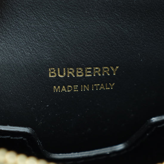 Burberry Black Croc Embossed TB Shoulder Bag