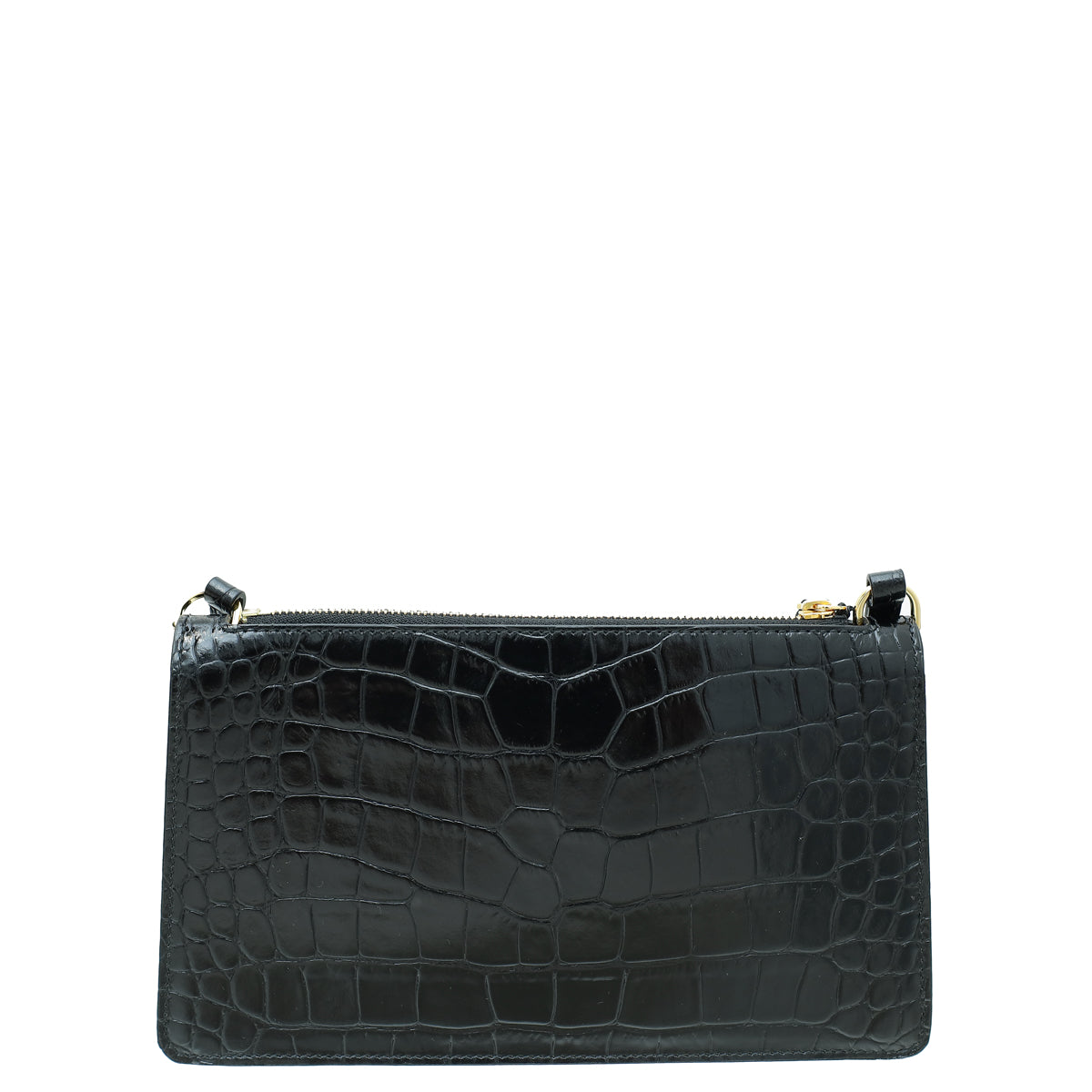 Burberry Black Croc Embossed TB Shoulder Bag-Burberry-THE CLOSET