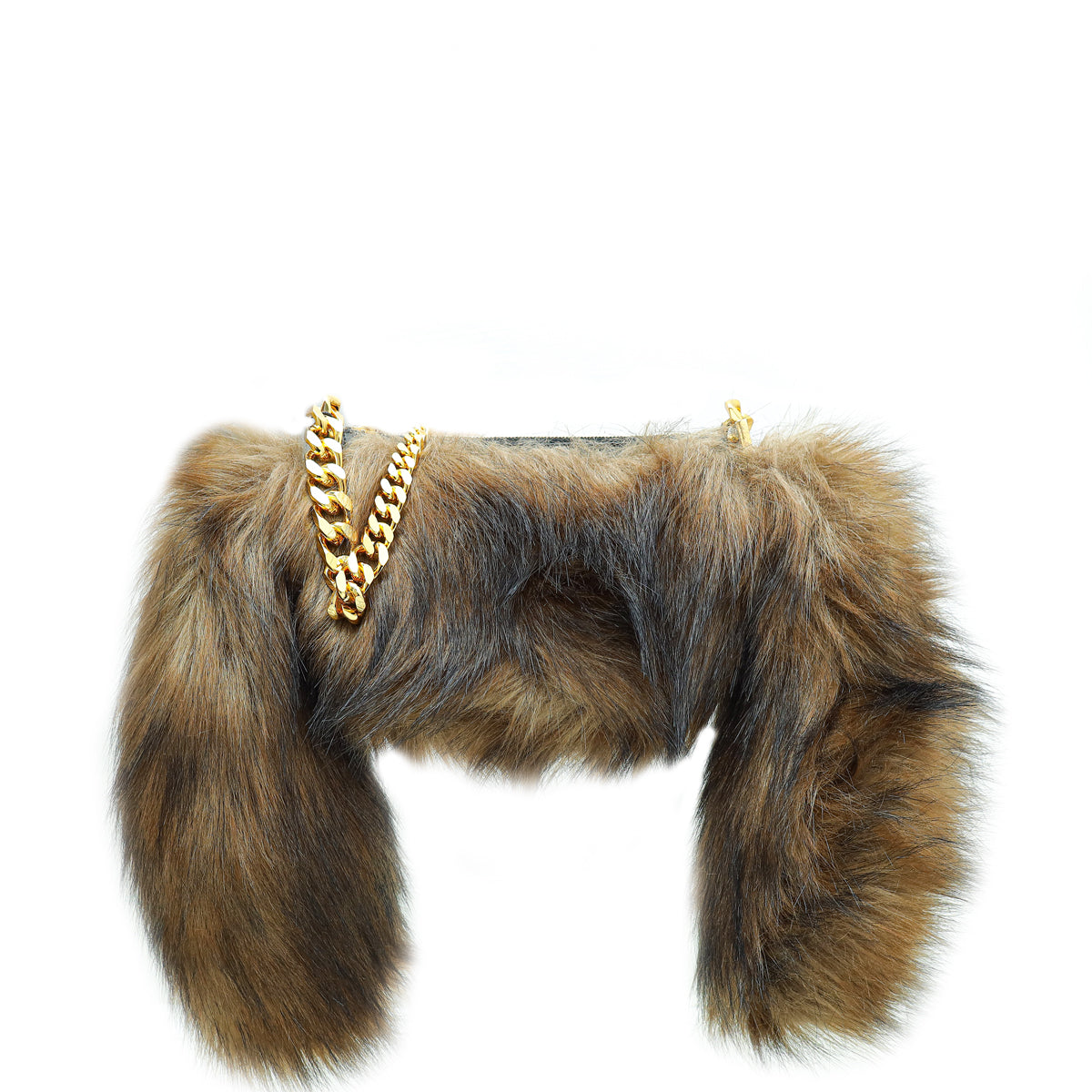 Burberry Dark Brown Faux Fur Mini Zip Olympia Bag-Burberry-THE CLOSET