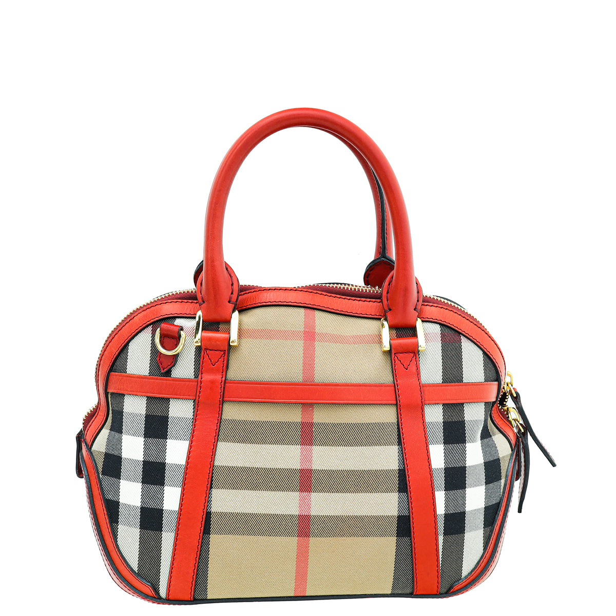 Burberry Bicolor House Check Orchard Satchel Bag