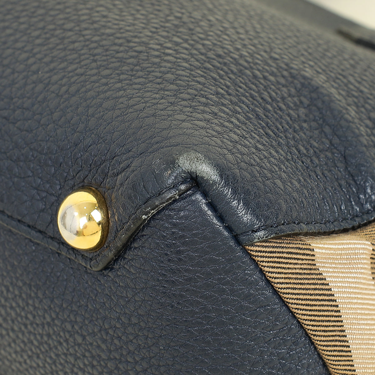 Burberry Navy Blue Small Banner Tote Bag