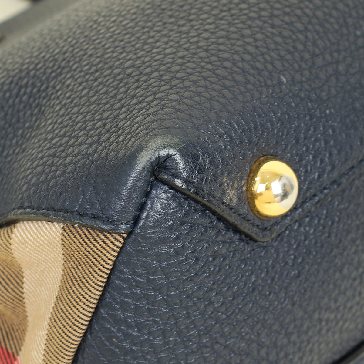 Burberry Navy Blue Small Banner Tote Bag