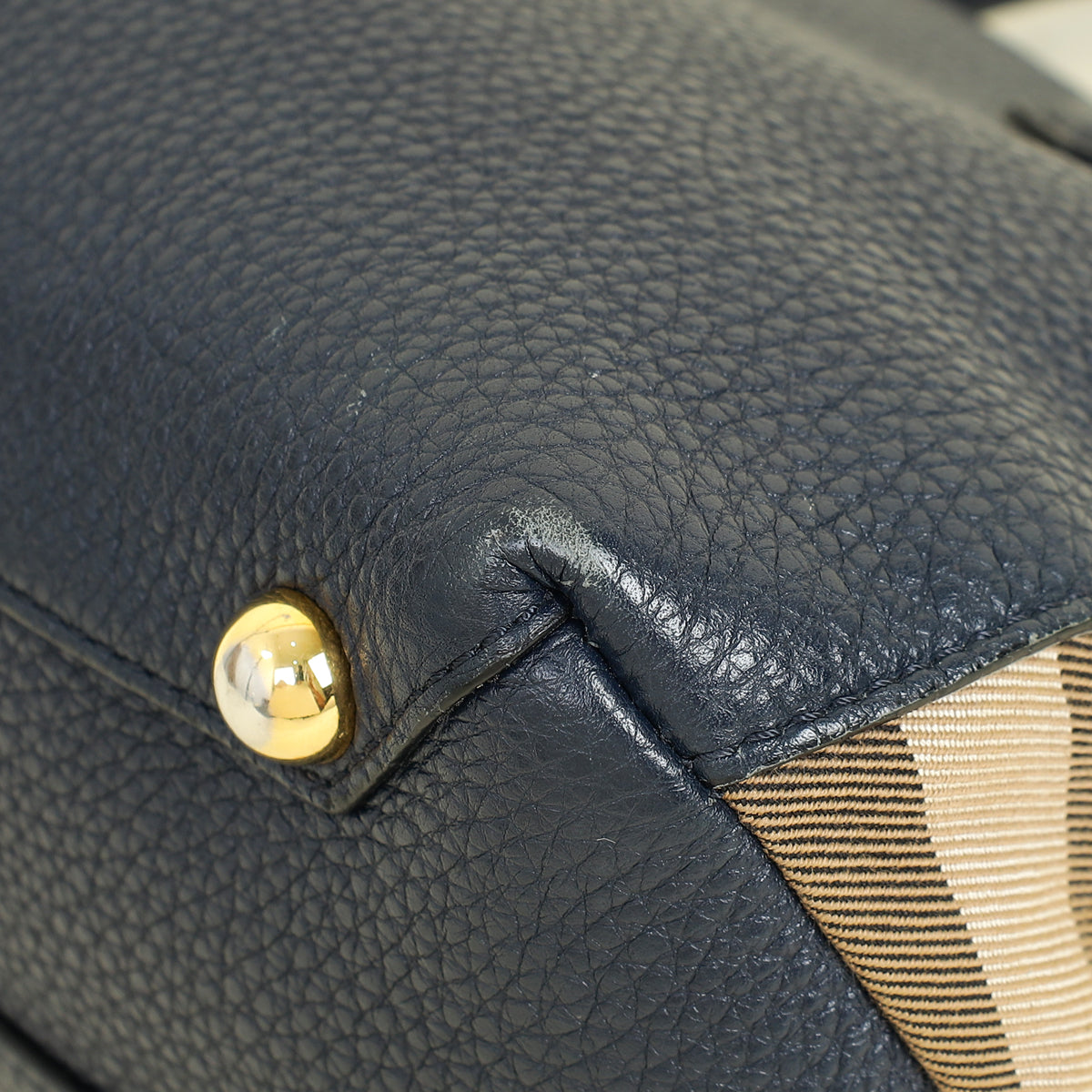 Burberry Navy Blue Small Banner Tote Bag