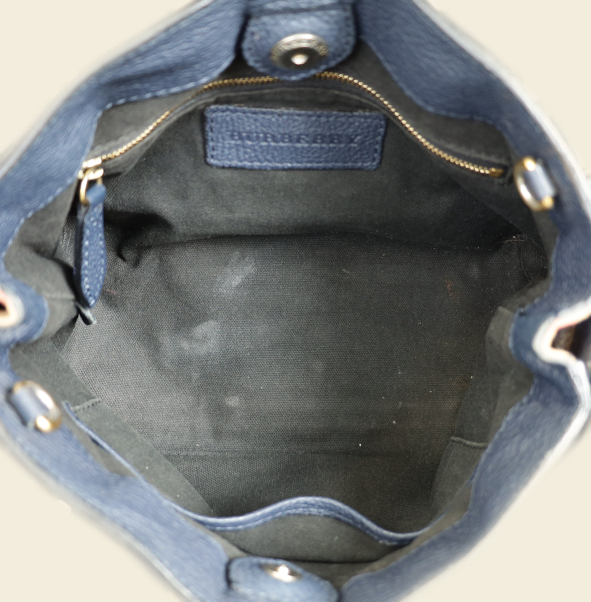 Burberry Navy Blue Small Banner Tote Bag