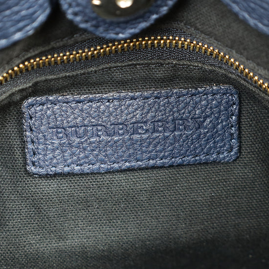 Burberry Navy Blue Small Banner Tote Bag