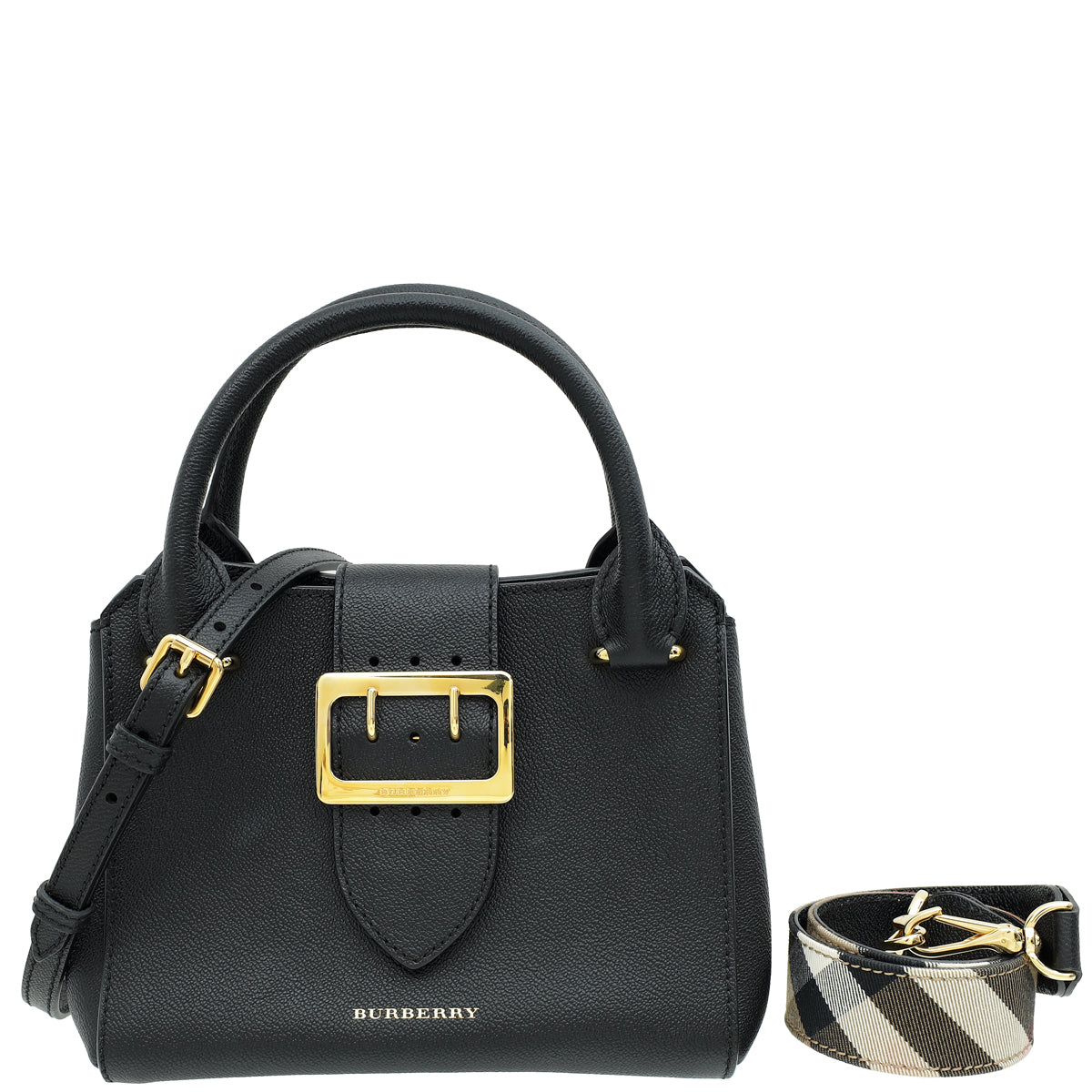Burberry Black Buckle Tote Small Bag-Burberry-THE CLOSET