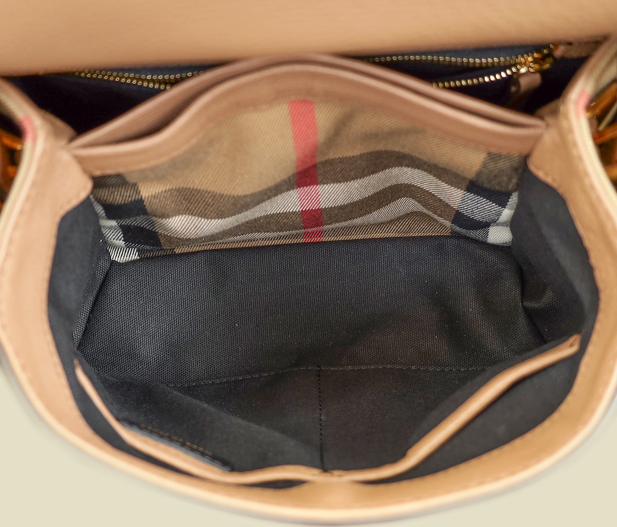 Burberry Dark Sand Camberley Small Top Handle Bag