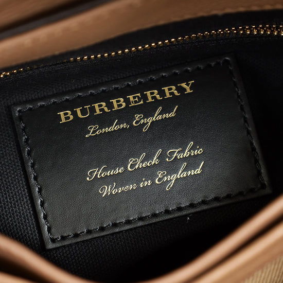 Burberry Dark Sand Camberley Small Top Handle Bag