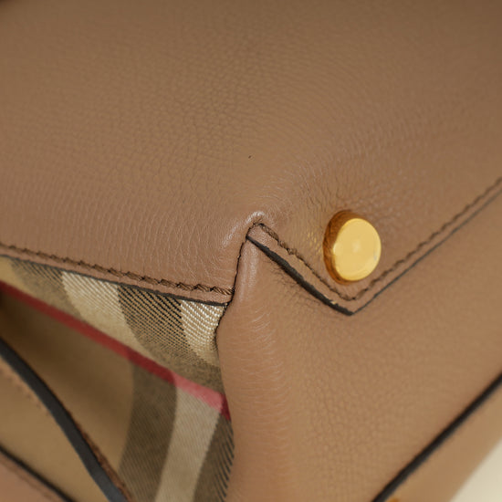 Burberry Dark Sand Camberley Small Top Handle Bag