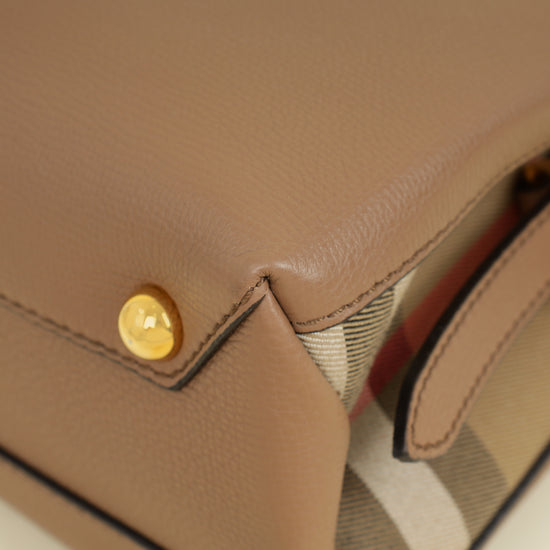 Burberry Dark Sand Camberley Small Top Handle Bag