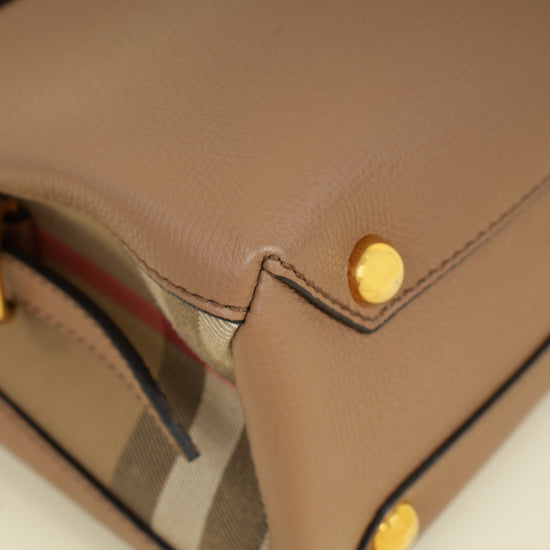 Burberry Dark Sand Camberley Small Top Handle Bag