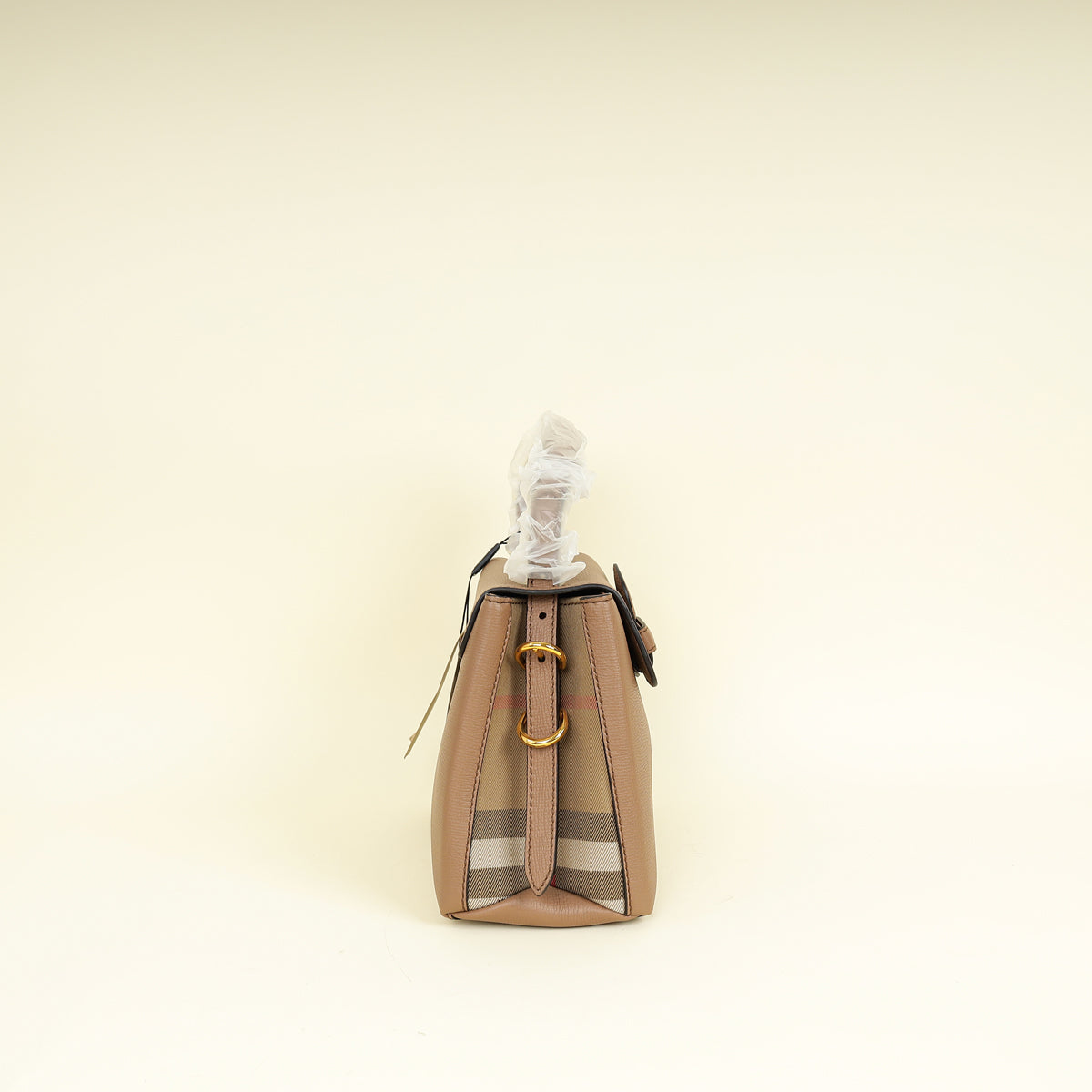 Burberry Dark Sand Camberley Small Top Handle Bag