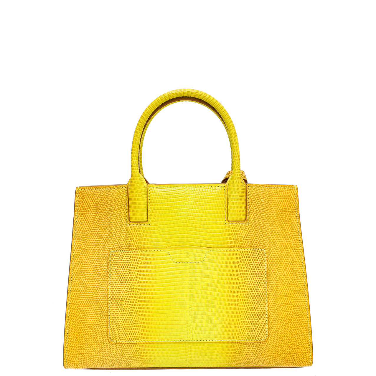 Burberry Marigold Lizard Embossed Frances Top Handle Bag-Burberry-THE CLOSET