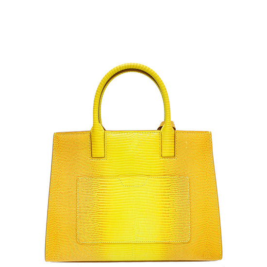 Burberry Marigold Lizard Embossed Frances Top Handle Bag