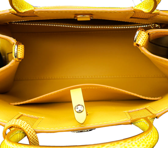 Burberry Marigold Lizard Embossed Frances Top Handle Bag