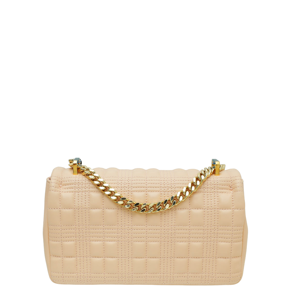 Burberry Peach Pink Quilted Lola Small Chain Bag