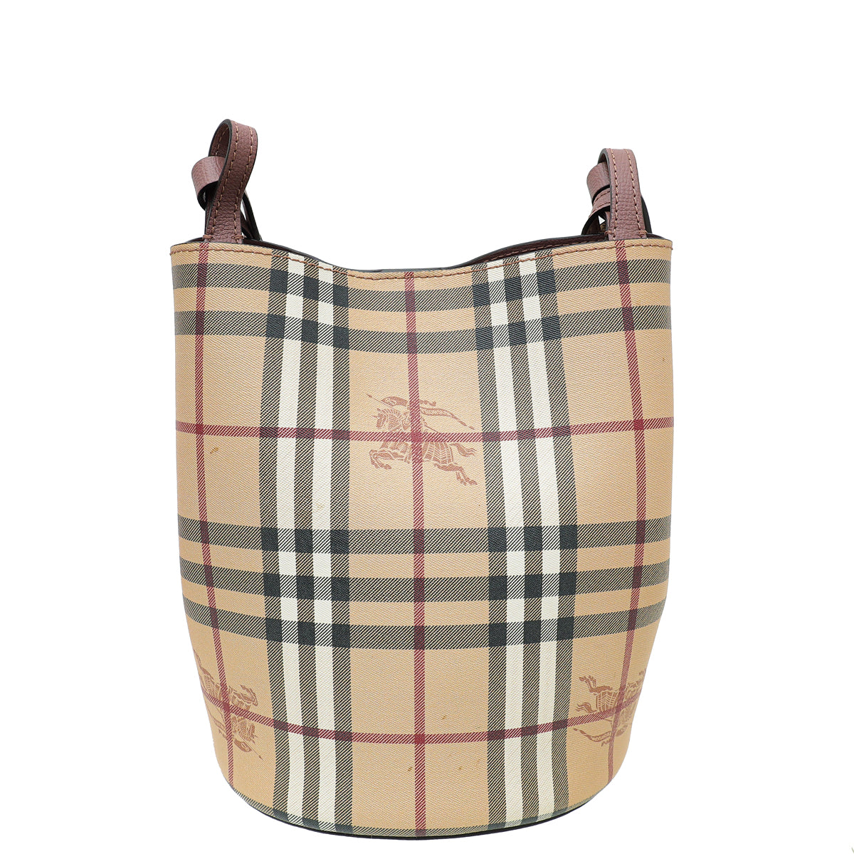 Burberry Bicolor Haymarket Check Lorne Small Bucket Bag-Burberry-THE CLOSET