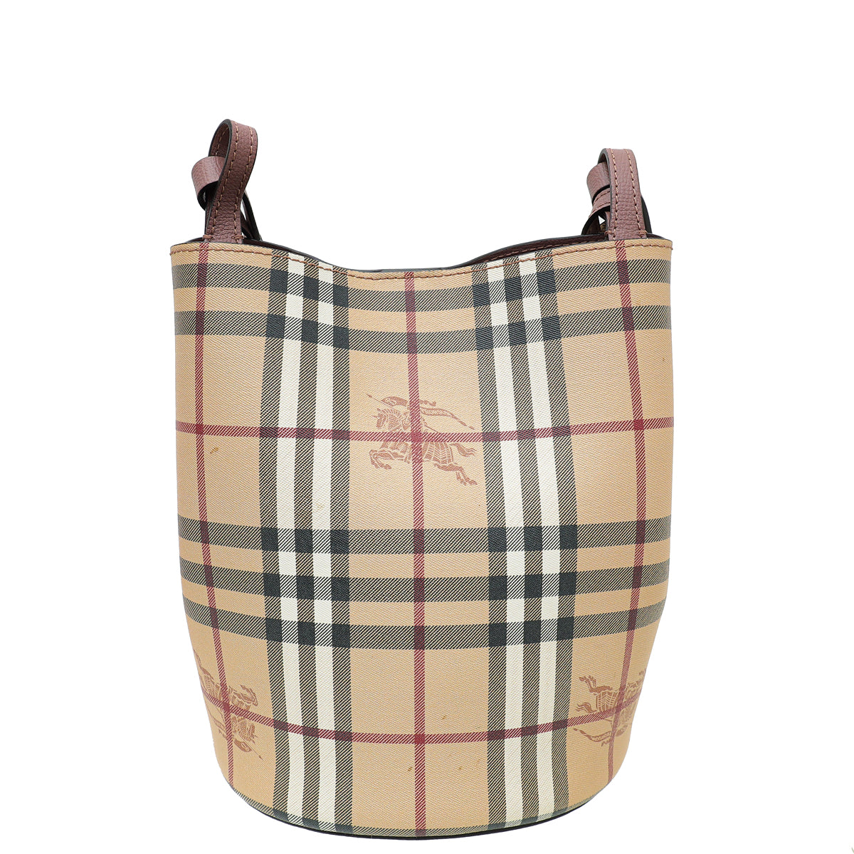Burberry Bicolor Haymarket Check Lorne Small Bucket Bag