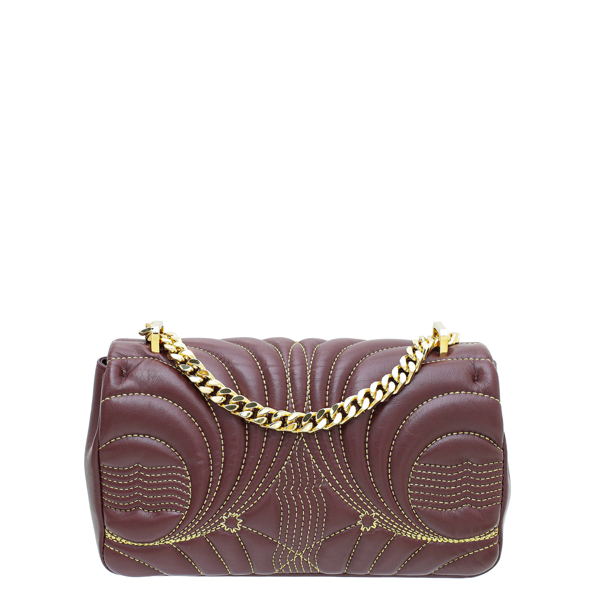 Burberry Dark Maroon Quilted Lola Small Chain Bag-Burberry-THE CLOSET