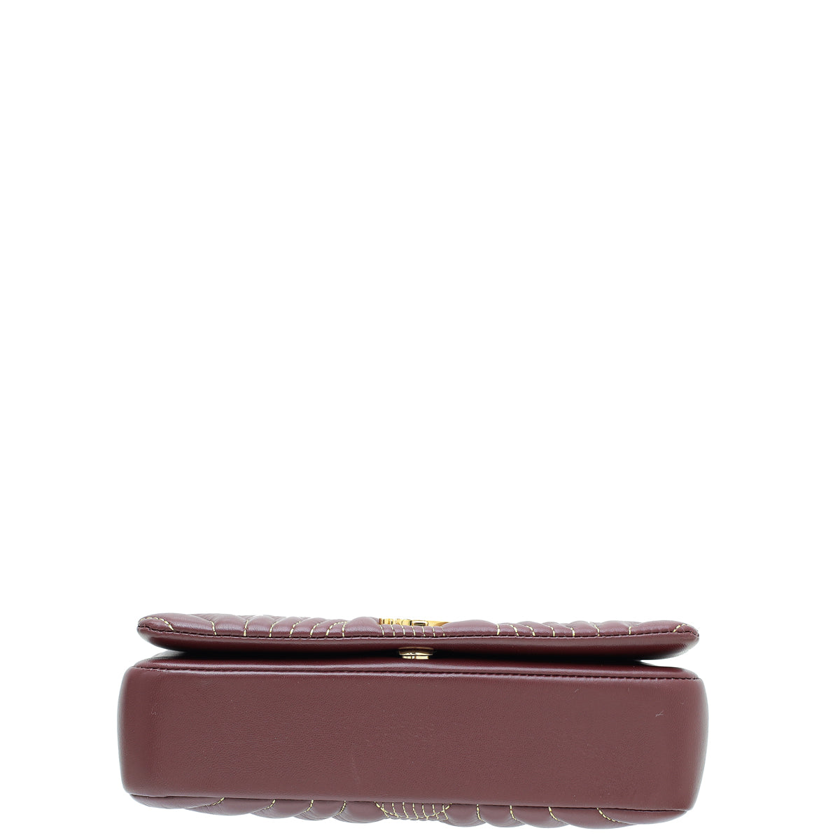Burberry Dark Maroon Quilted Lola Small Chain Bag