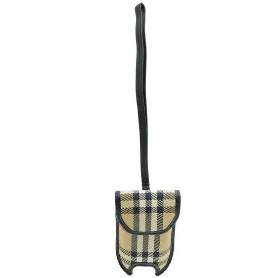 Burberry Tricolor Check Pattern Hand Sanitizer Holder w/ Tags