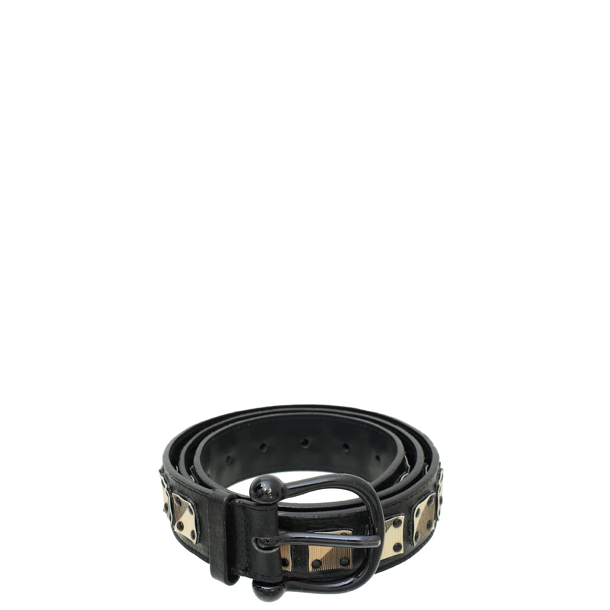 Burberry Black Vintage Check Buckle Belt 40-Burberry-THE CLOSET