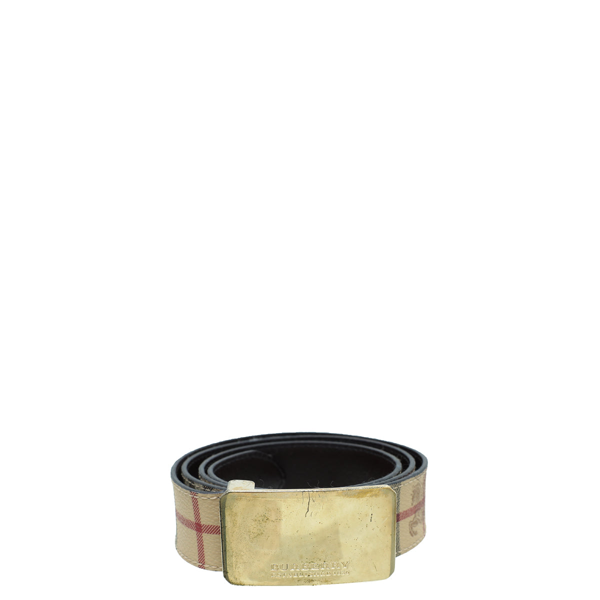 Burberry Archive Beige Reversible Haymarket Check Buckle Belt 40-Burberry-THE CLOSET