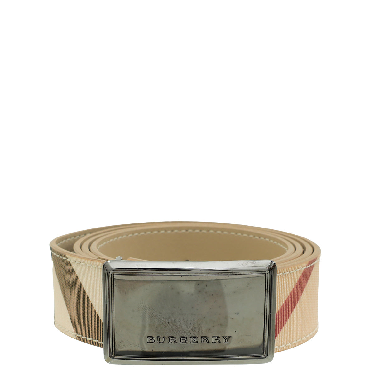 Burberry Beige Multicolor Nova Check Belt 44-Burberry-THE CLOSET