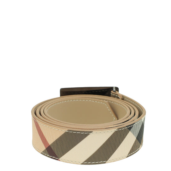 Burberry Beige Multicolor Nova Check Belt 44