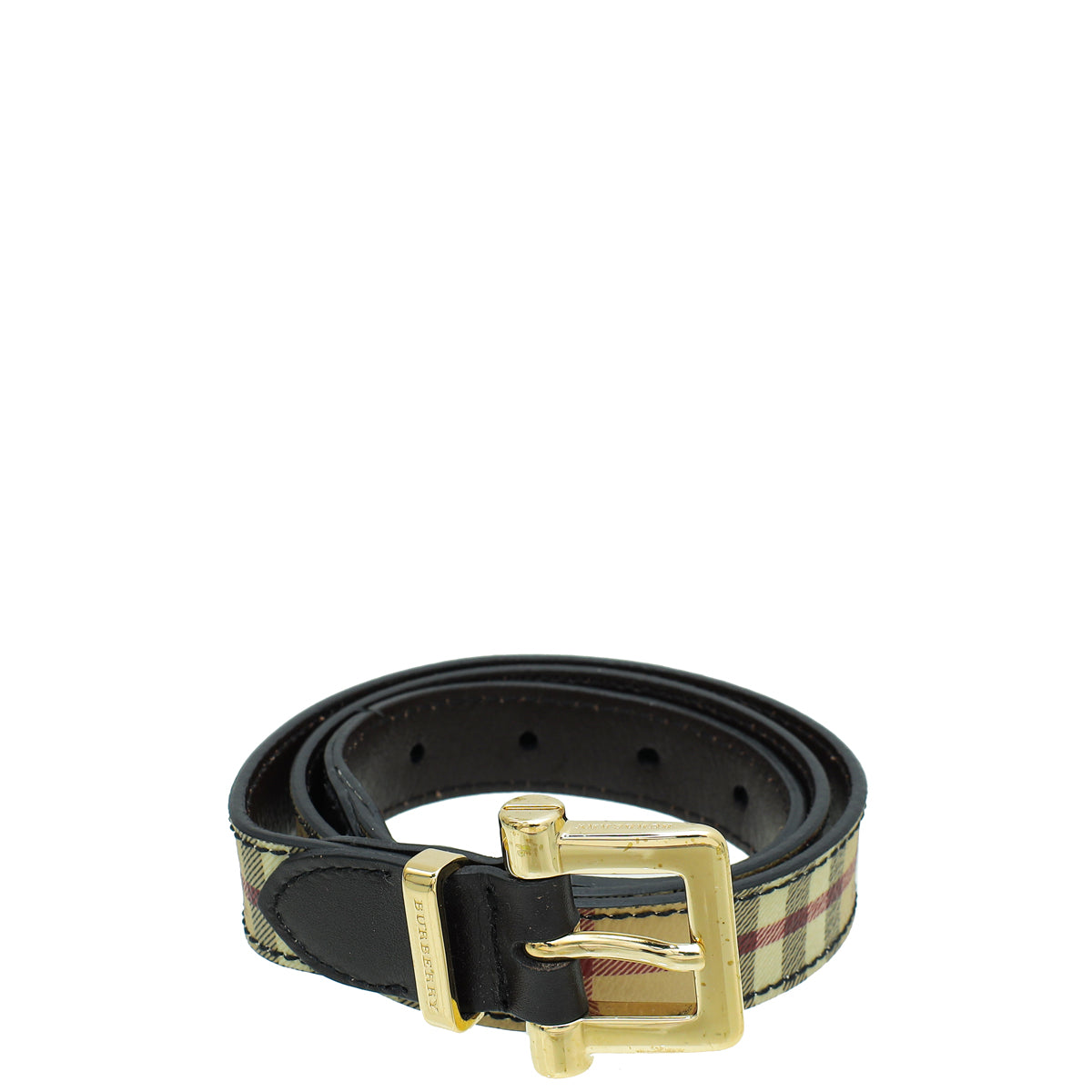 Burberry Bicolor House Check Buckle Belt 32-Burberry-THE CLOSET
