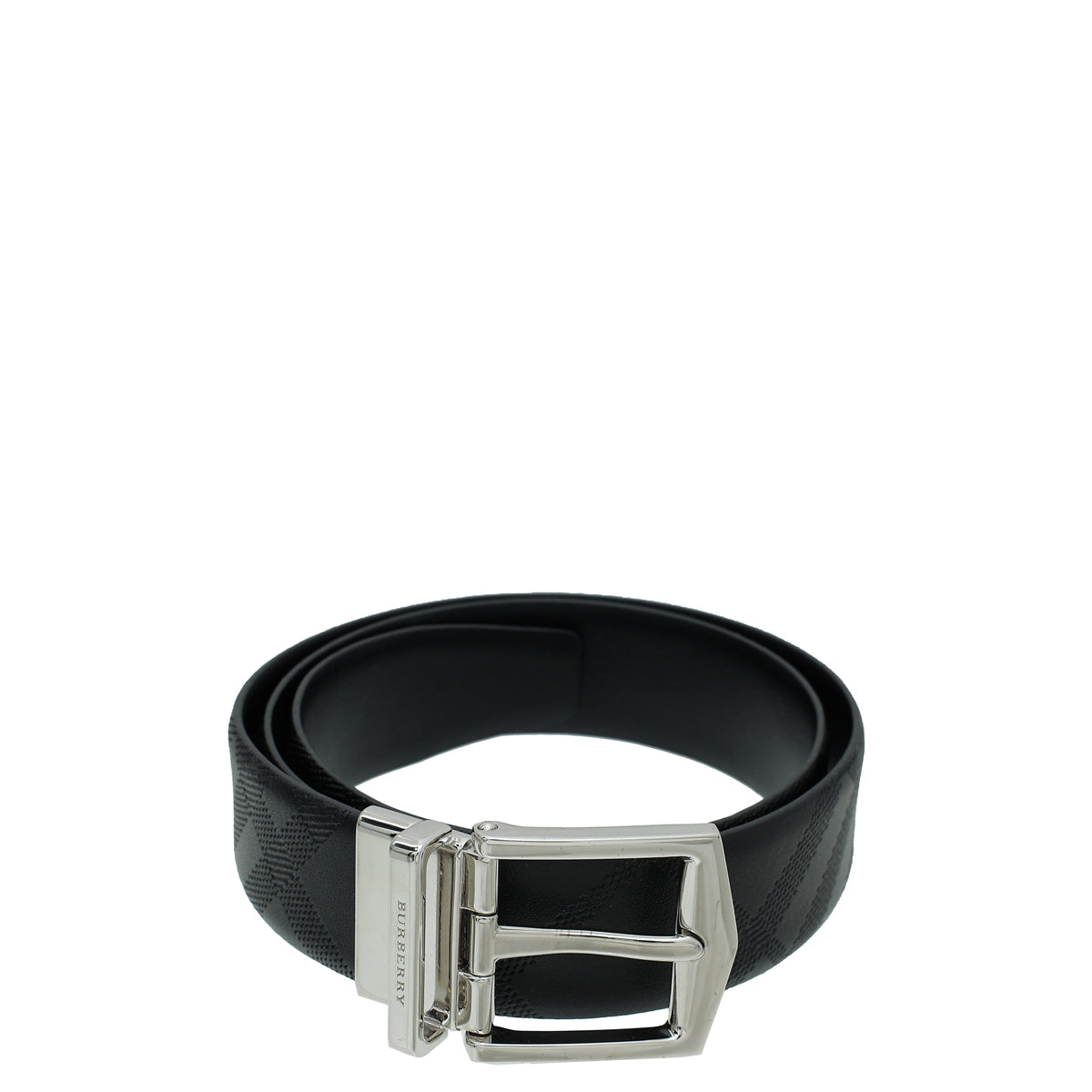 Burberry Black Embossed Check Buckle Belt 32-Burberry-THE CLOSET