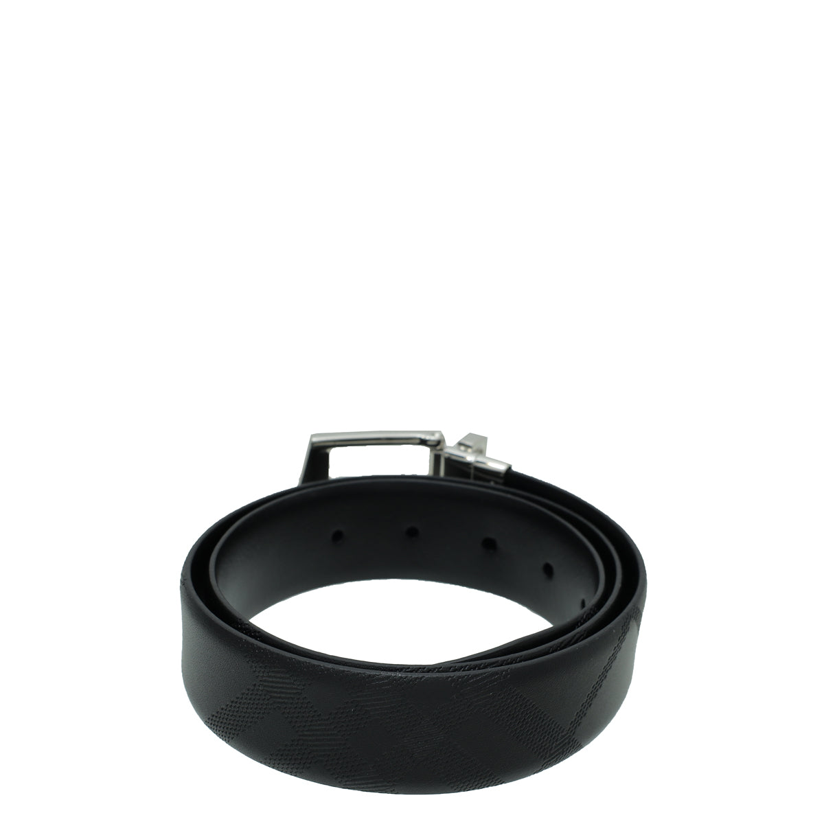 Burberry Black Embossed Check Buckle Belt 32-Burberry-THE CLOSET