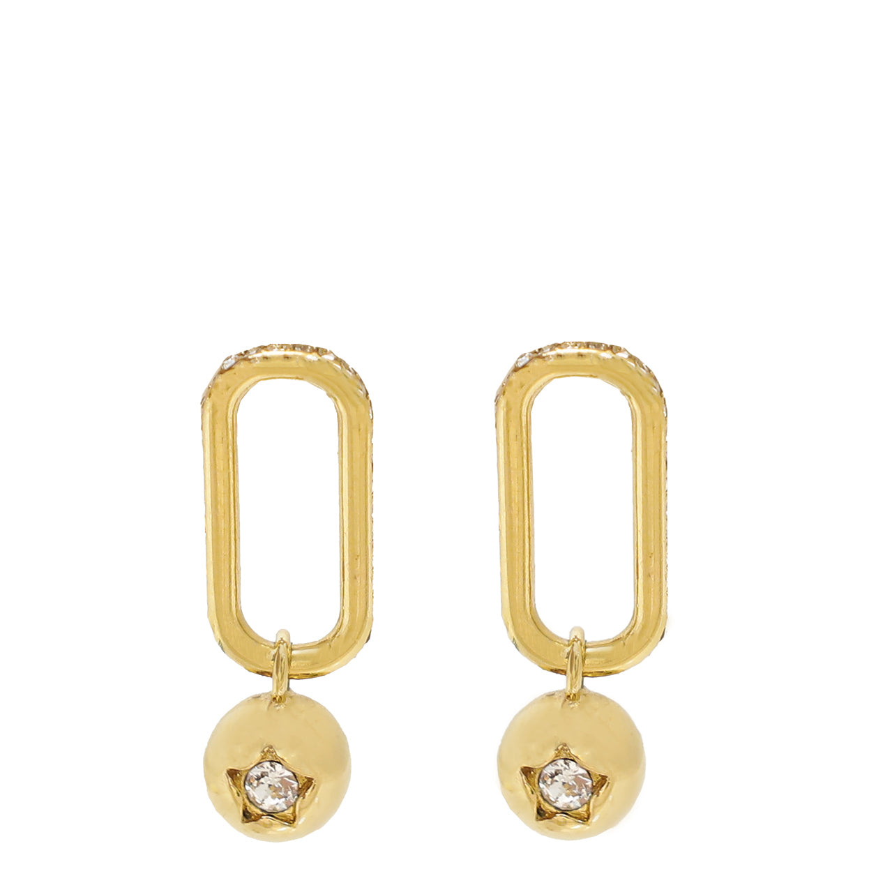 Burberry Gold Oval Drop Earrings