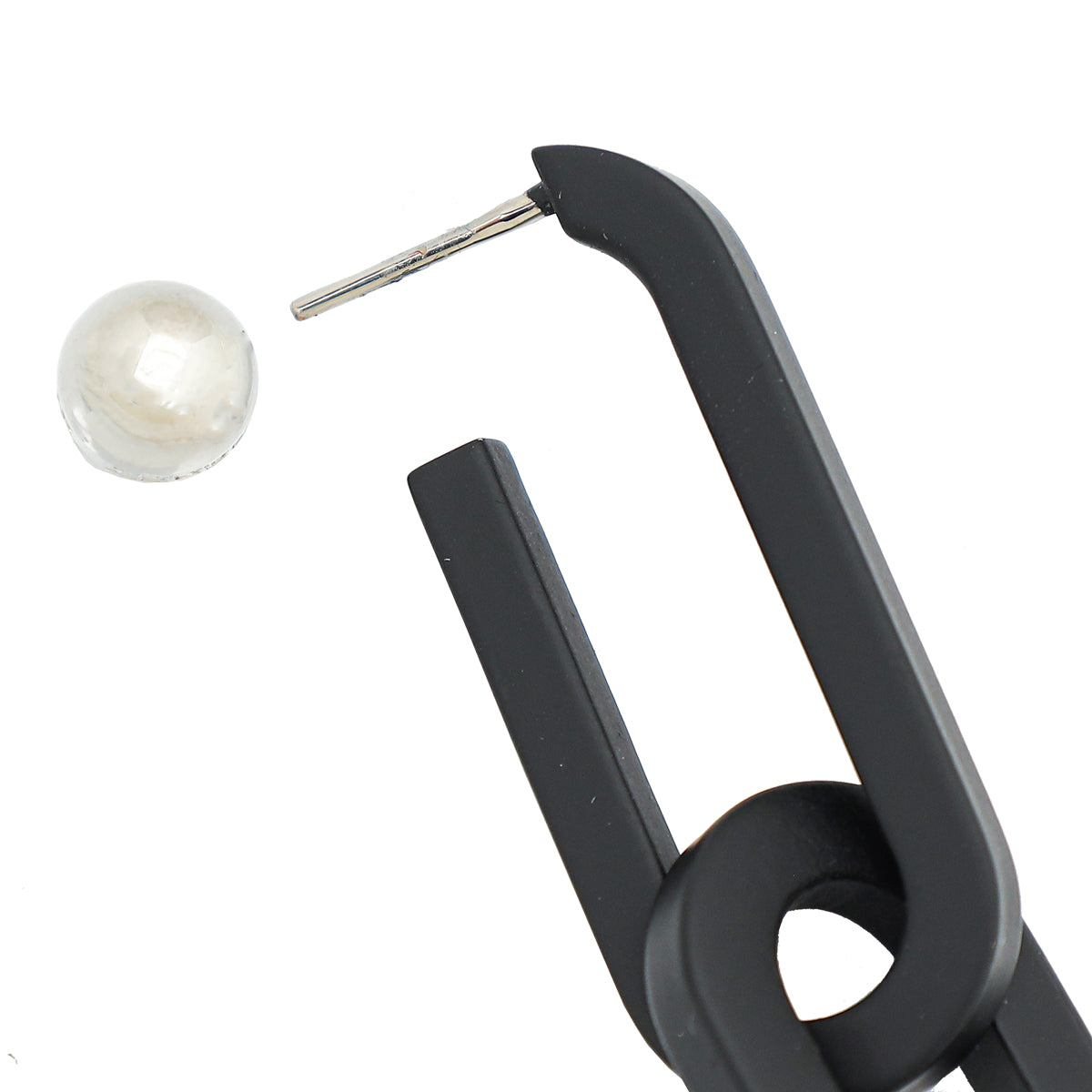 Burberry Black Chain 3x3 Links Drop Earrings-Burberry-THE CLOSET