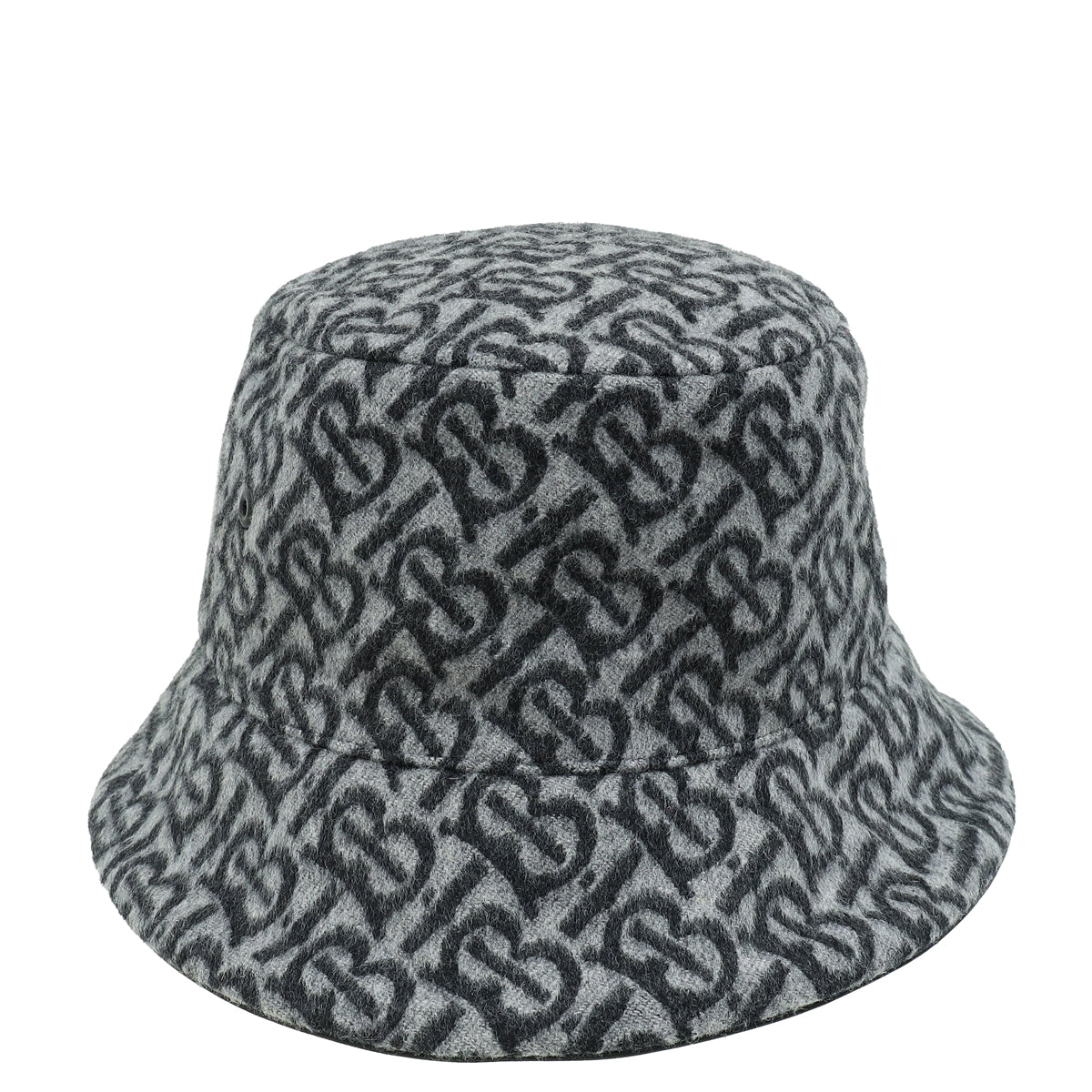 Burberry Grey Monogram Wool Large Bucket Hat-Burberry-THE CLOSET