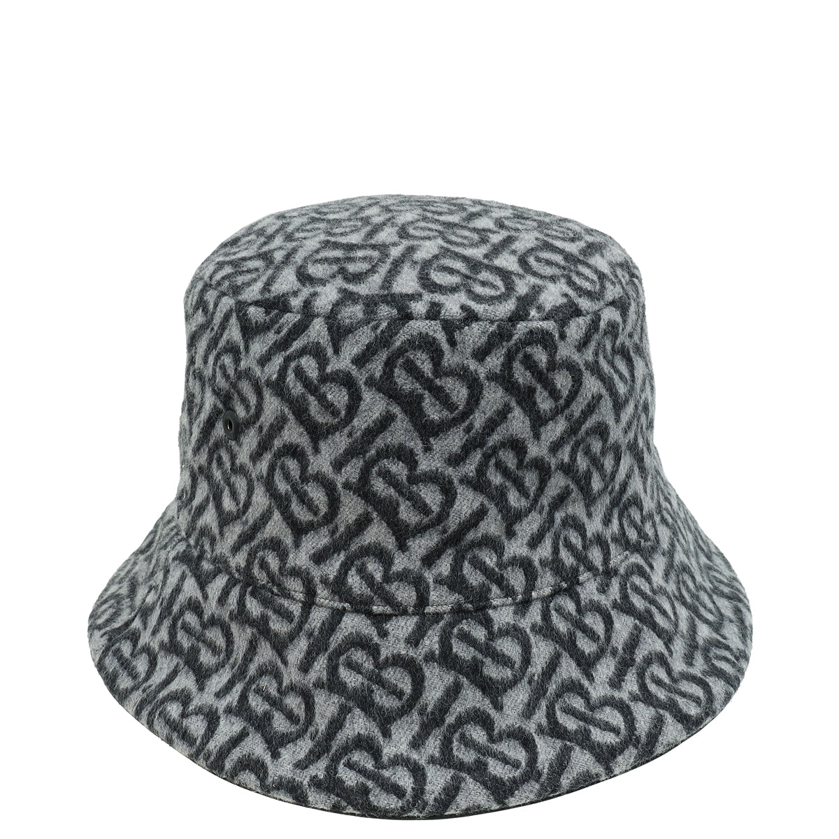 Burberry Grey Monogram Wool Large Bucket Hat-Burberry-THE CLOSET
