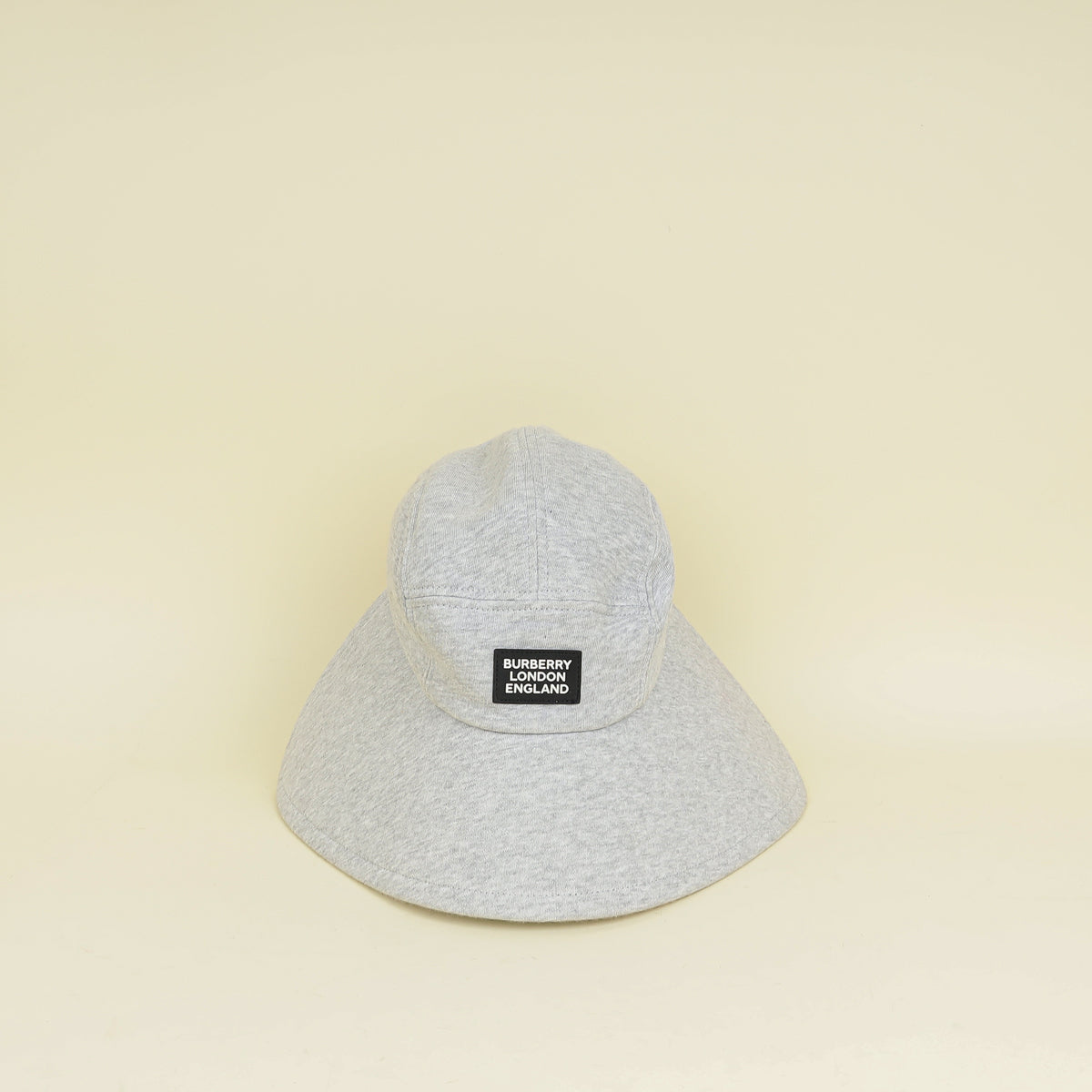 Burberry Light Grey Logo Applique Cotton Bucket Hat