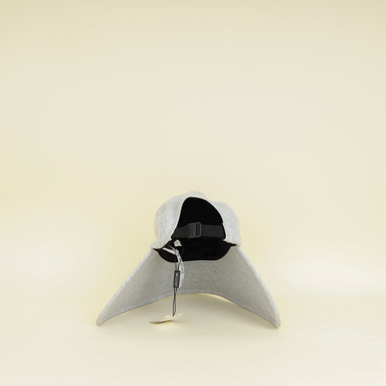 Burberry Light Grey Logo Applique Cotton Bucket Hat