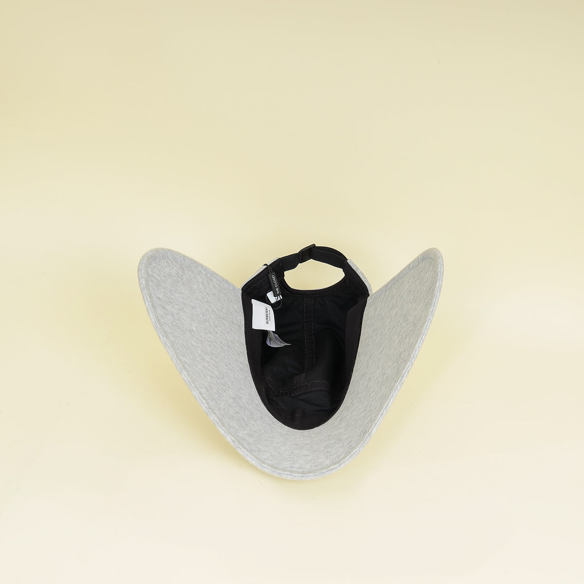 Burberry Light Grey Logo Applique Cotton Bucket Hat