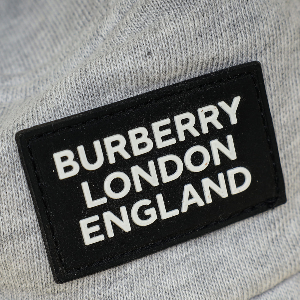 Burberry Light Grey Logo Applique Cotton Bucket Hat