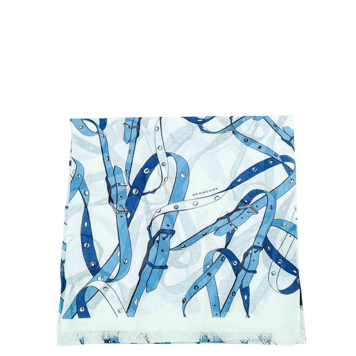 Burberry Bicolor Strap Print Fringe Scarf-Burberry-THE CLOSET