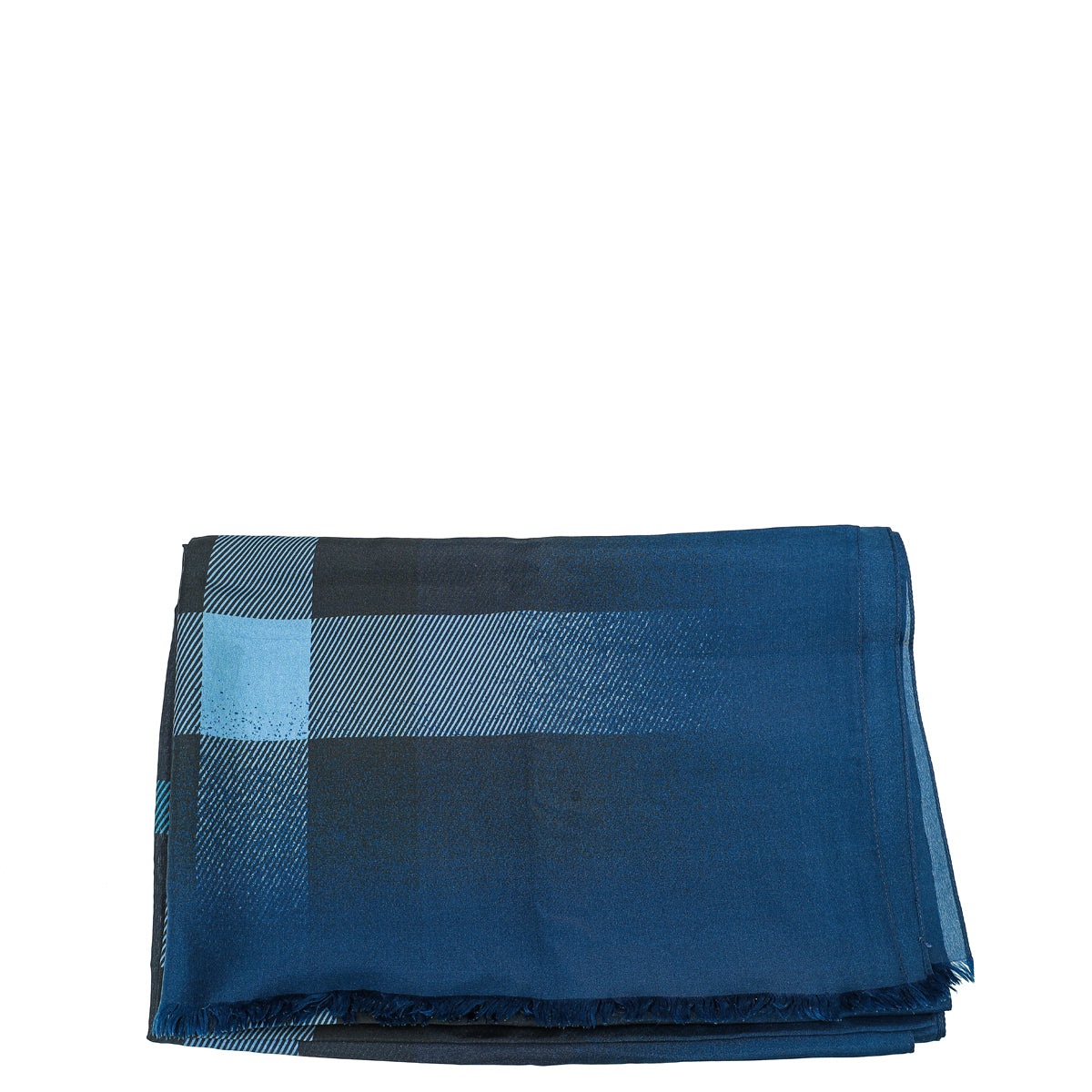 Burberry Blue Check Print Fringe Scarf-Burberry-THE CLOSET