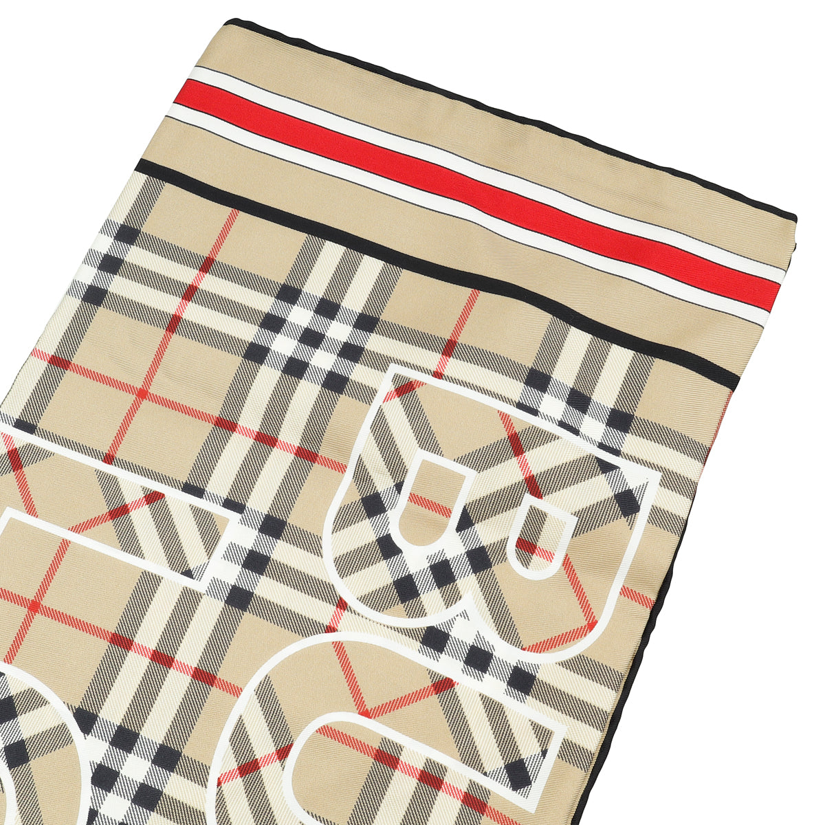 Burberry Archive Beige Logo Check Print Silk Scarf