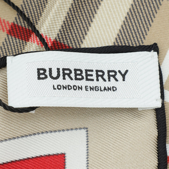 Burberry Archive Beige Logo Check Print Silk Scarf