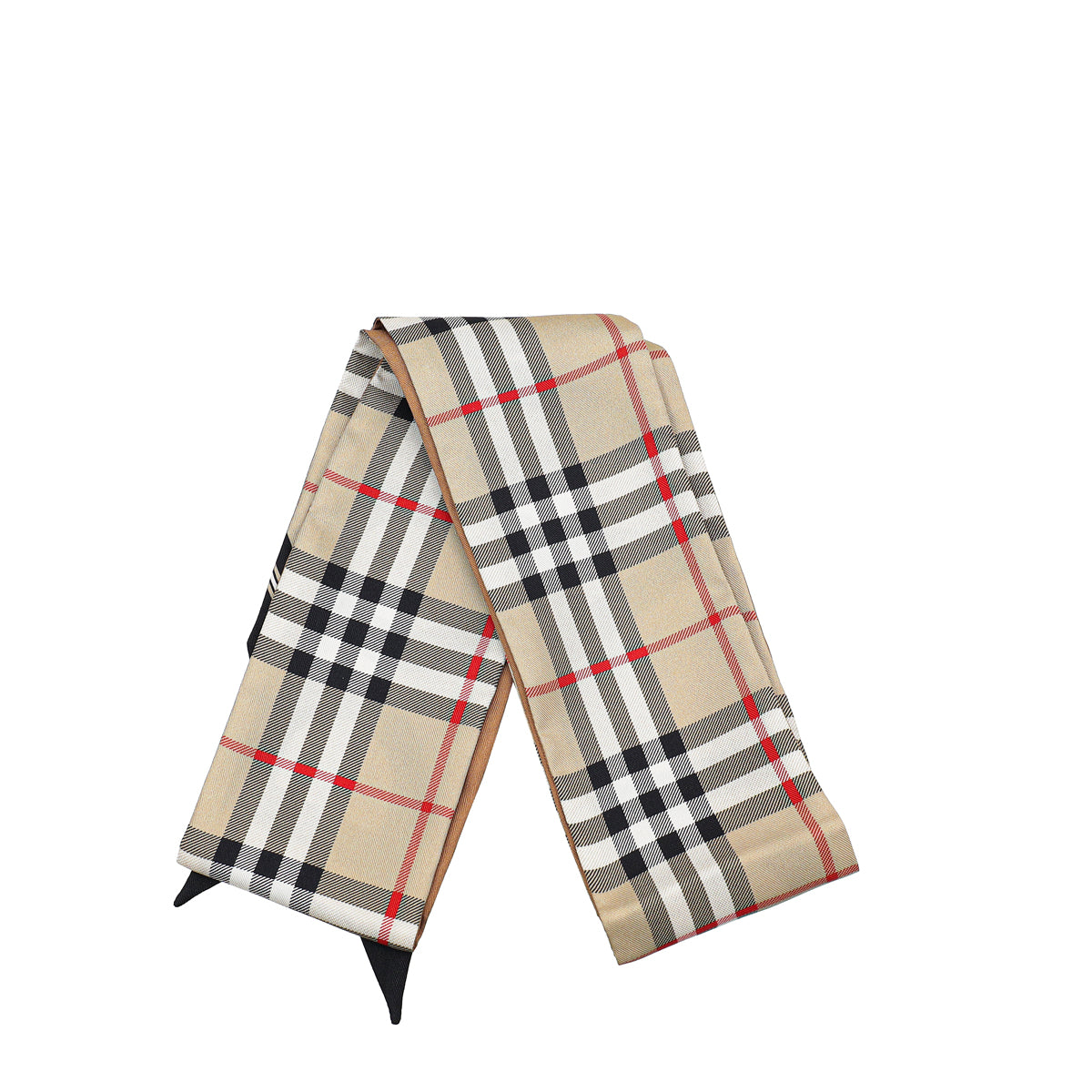 Burberry Tan Vintage Check Skinny Silk Twilly-Burberry-THE CLOSET