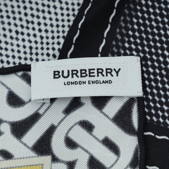 Burberry Tricolor Deer Print Square Silk Scarf