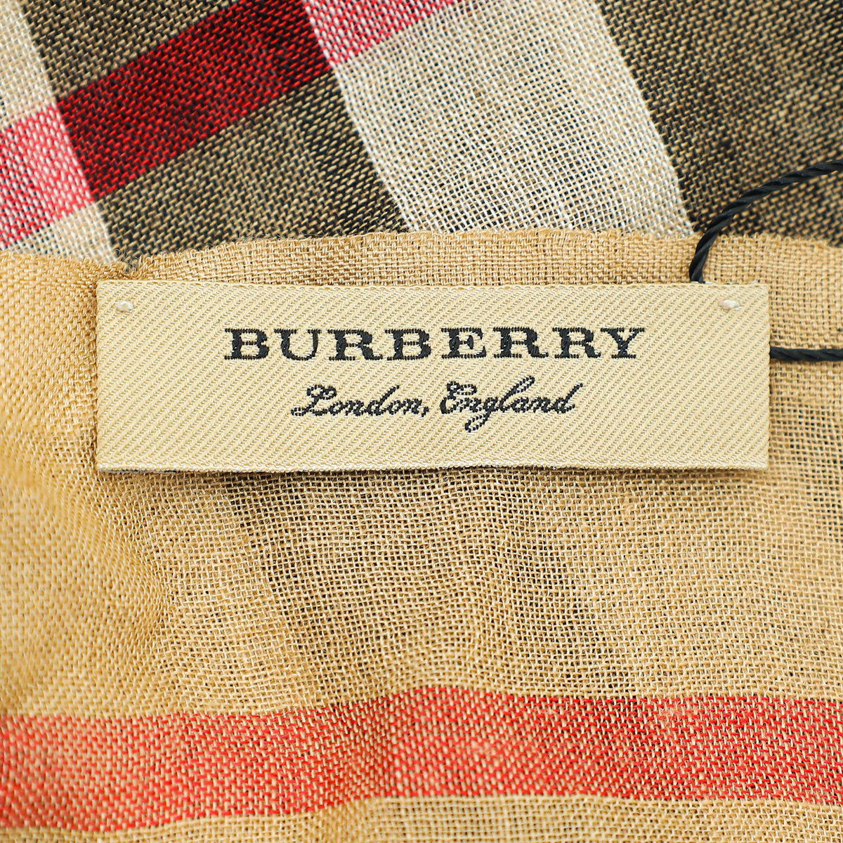 Burberry Brown Multicolor House Check Gauze Silk Wool  Scarf